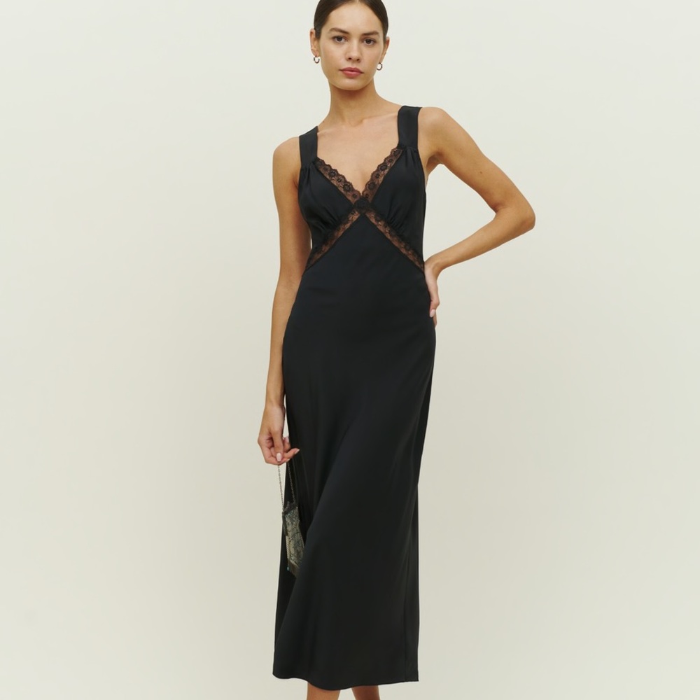 Reformation Provence Dress - Black - Size M